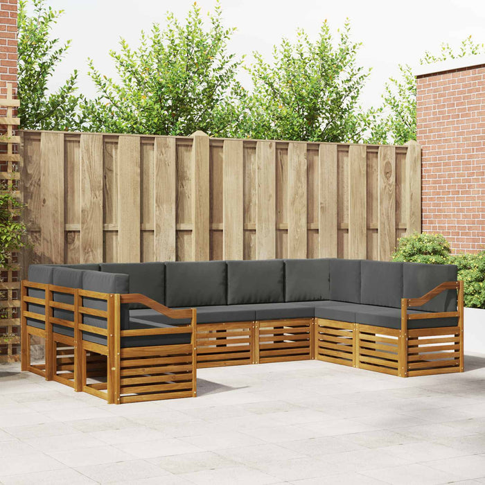 Set de canapele de exterior cu pernă 9 pcs Natural și Antracit - WALTI WALTI