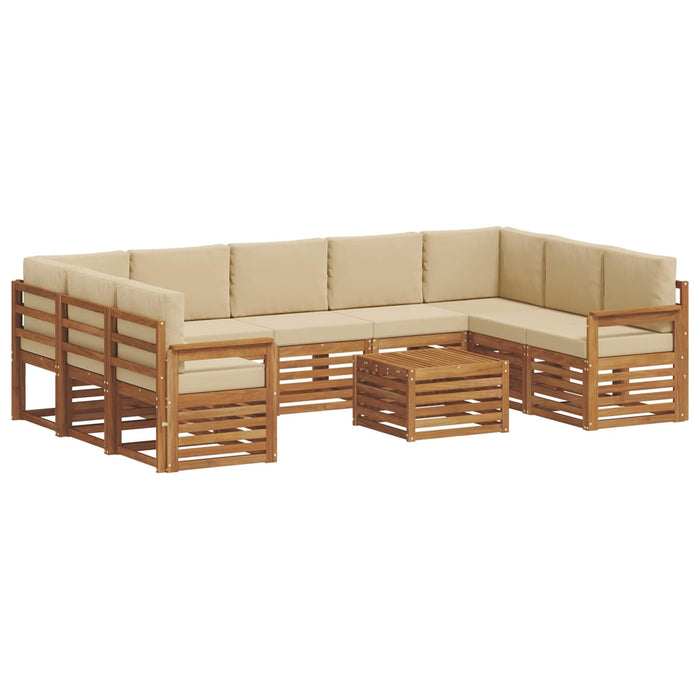 Seturi de canapele 10 pcs Natural și Bej Lemn Solid de Acacia - WALTI WALTI