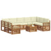 Seturi de canapele 10 pcs Natural și Crem Lemn Solid de Acacia - WALTI WALTI