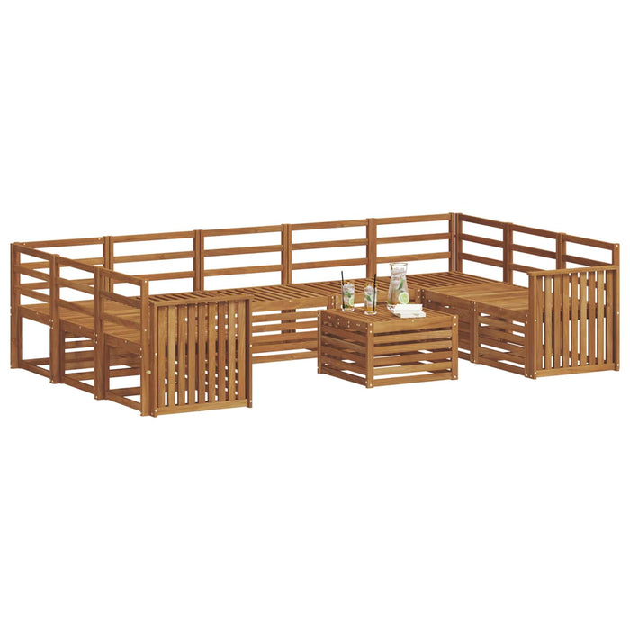 Seturi de canapele 10 pcs natural Lemn Solid de Acacia - WALTI WALTI