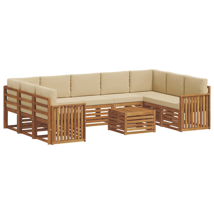 Seturi de canapele 10 pcs Natural și Bej Lemn Solid de Acacia - WALTI WALTI