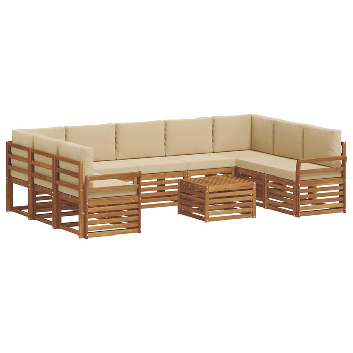 Seturi de canapele 10 pcs Natural și Bej Lemn Solid de Acacia - WALTI WALTI