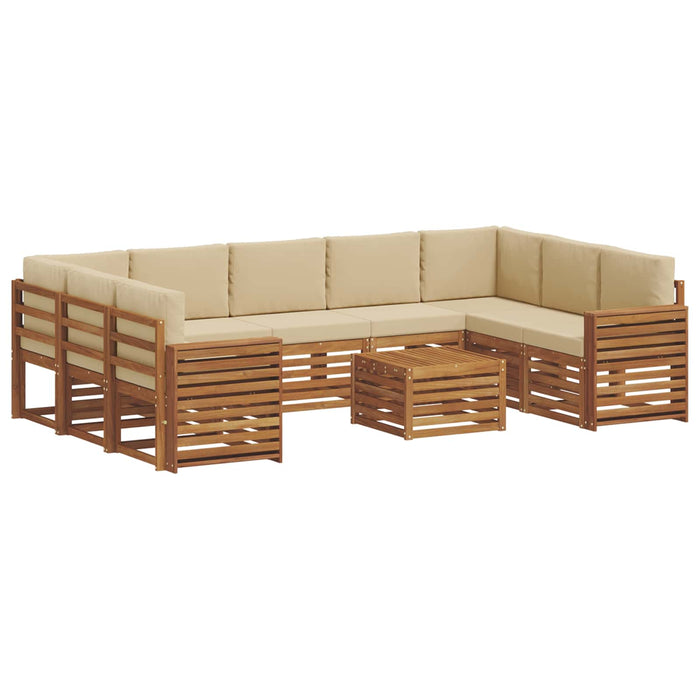 Seturi de canapele 10 pcs Natural și Bej Lemn Solid de Acacia - WALTI WALTI