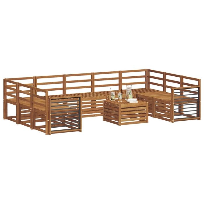 Seturi de canapele 10 pcs natural Lemn Solid de Acacia - WALTI WALTI