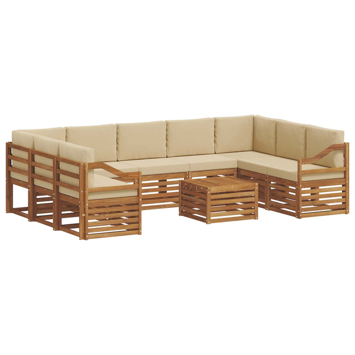 Seturi de canapele 10 pcs Natural și Bej Lemn Solid de Acacia - WALTI WALTI