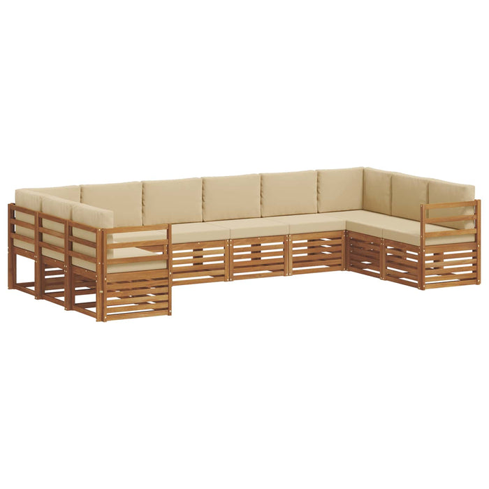 Seturi de canapele 10 pcs Natural și Bej Lemn Solid de Acacia - WALTI WALTI
