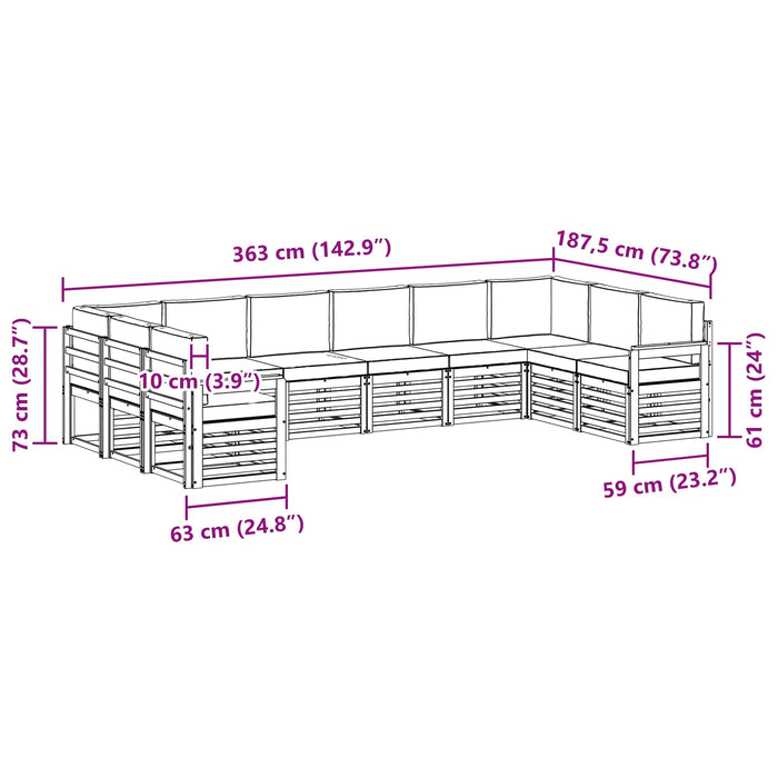 Seturi de canapele cu pernă 10 pcs Gri natural și deschis - WALTI WALTI