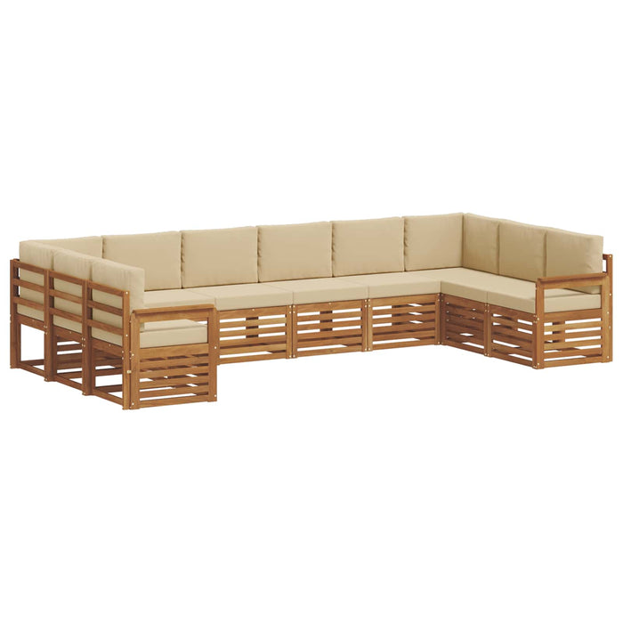 Seturi de canapele 10 pcs Natural și Bej Lemn Solid de Acacia - WALTI WALTI