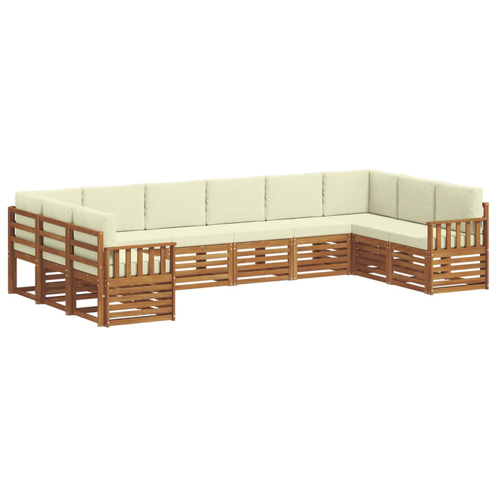 Seturi de canapele 10 pcs Natural și Crem Lemn Solid de Acacia - WALTI WALTI