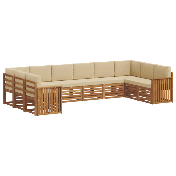 Seturi de canapele 10 pcs Natural și Bej Lemn Solid de Acacia - WALTI WALTI