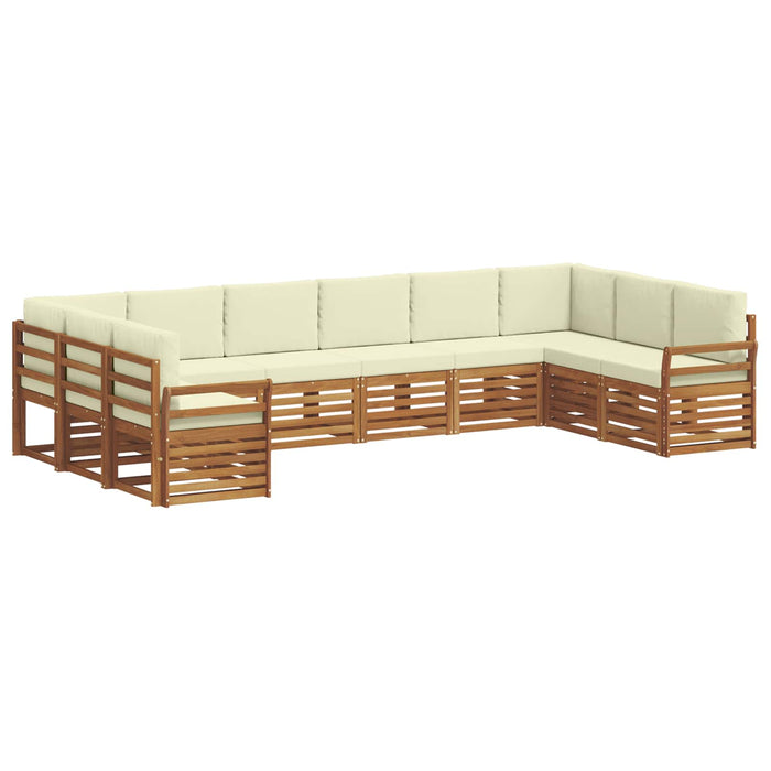 Seturi de canapele 10 pcs Natural și Crem Lemn Solid de Acacia - WALTI WALTI