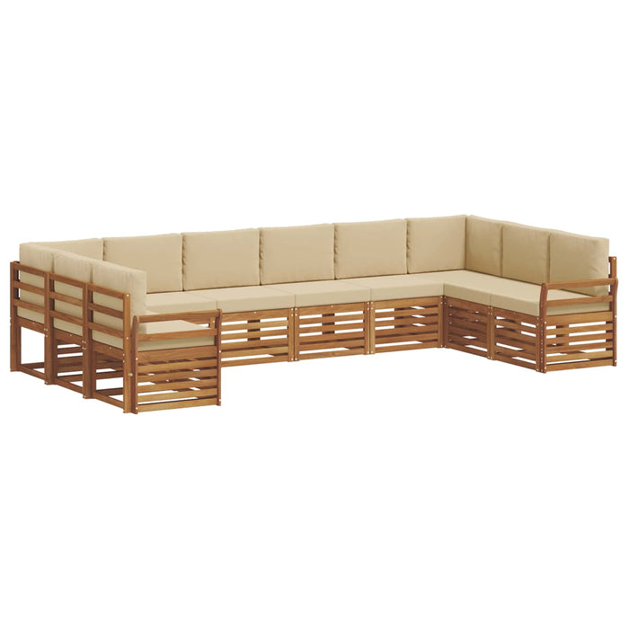 Seturi de canapele 10 pcs Natural și Bej Lemn Solid de Acacia - WALTI WALTI