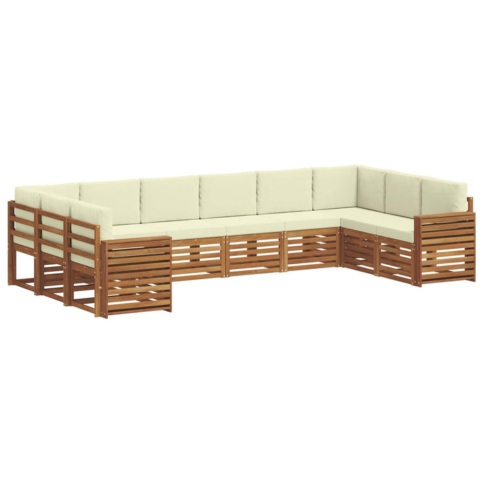 Seturi de canapele 10 pcs Natural și Crem Lemn Solid de Acacia - WALTI WALTI