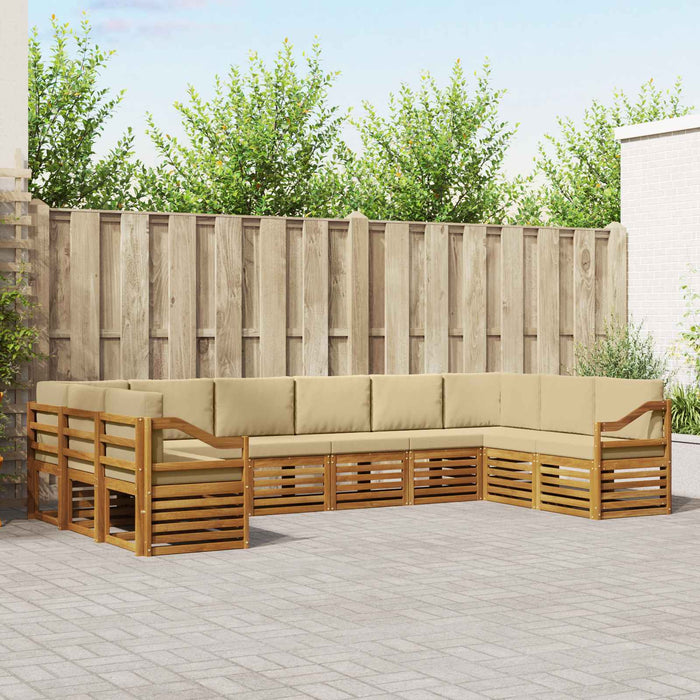 Seturi de canapele 10 pcs Natural și Bej Lemn Solid de Acacia - WALTI WALTI
