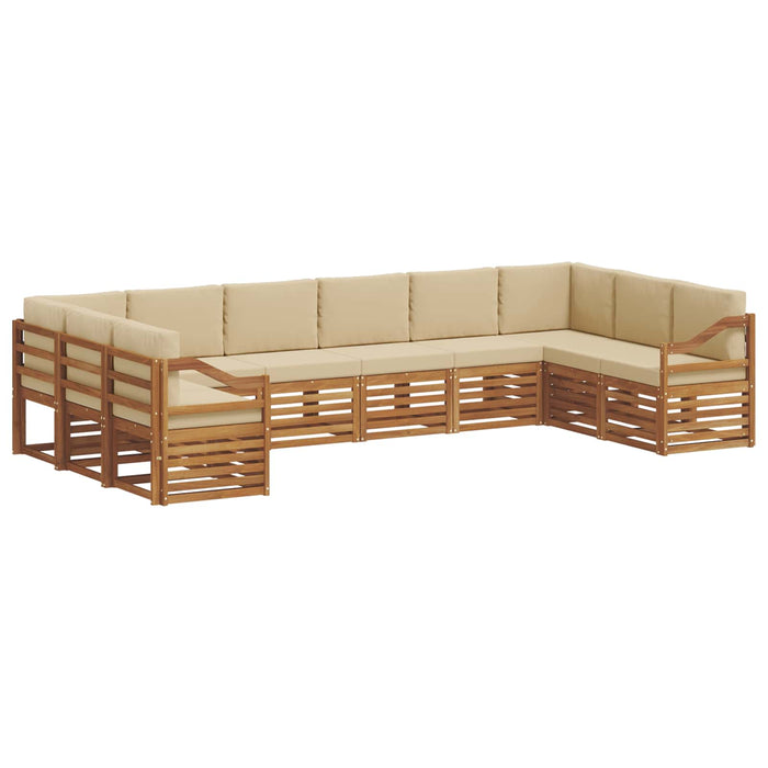 Seturi de canapele 10 pcs Natural și Bej Lemn Solid de Acacia - WALTI WALTI