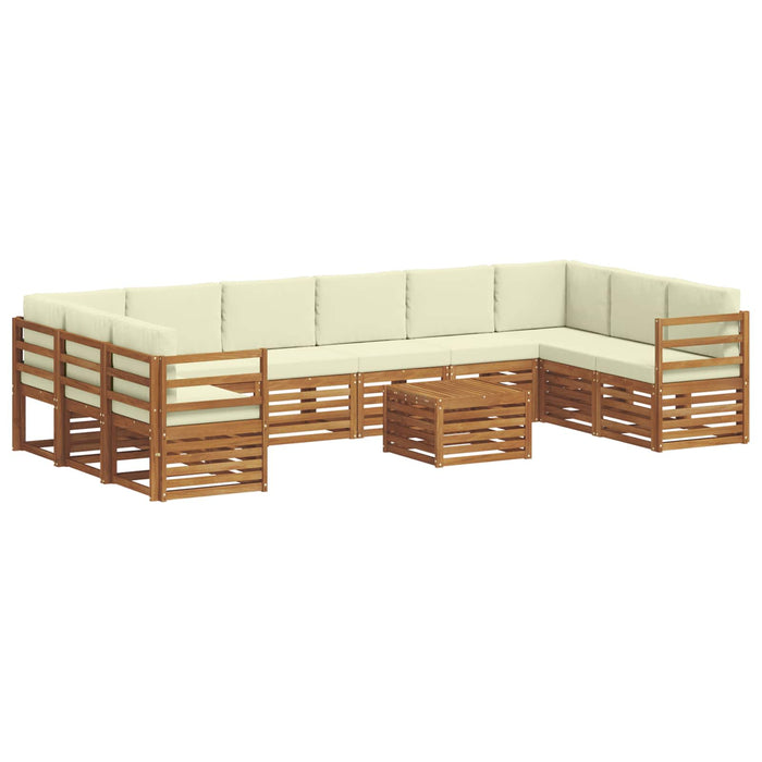 Seturi de canapele 11 pcs Natural și Crem Lemn Solid de Acacia - WALTI WALTI