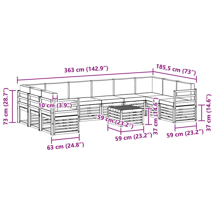 Seturi de canapele cu pernă 11 pcs Gri natural și deschis - WALTI WALTI