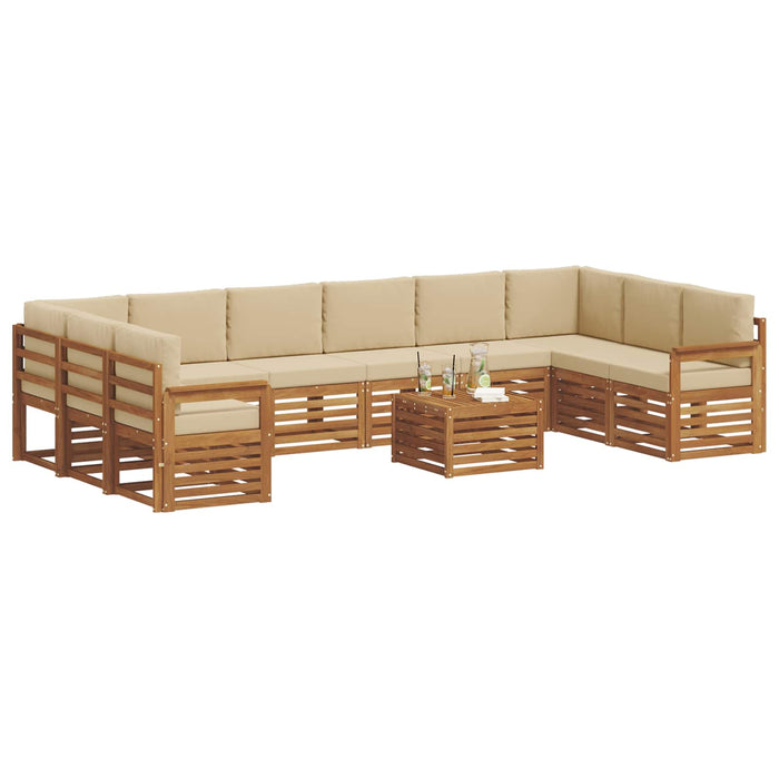 Seturi de canapele 11 pcs Natural și Bej Lemn Solid de Acacia - WALTI WALTI