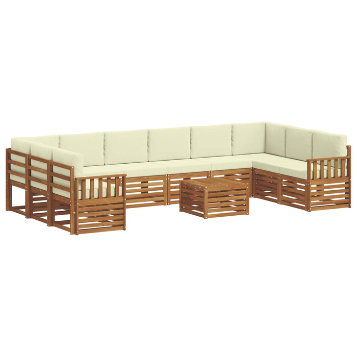 Seturi de canapele 11 pcs Natural și Crem Lemn Solid de Acacia - WALTI WALTI