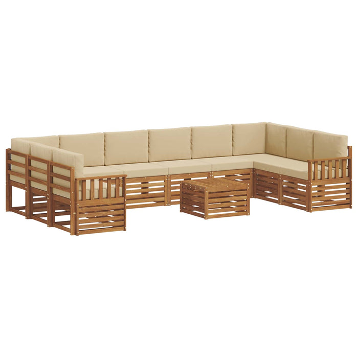 Seturi de canapele 11 pcs Natural și Bej Lemn Solid de Acacia - WALTI WALTI