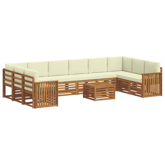 Seturi de canapele 11 pcs Natural și Crem Lemn Solid de Acacia - WALTI WALTI