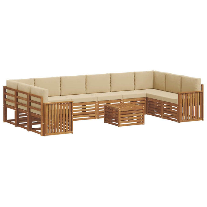 Seturi de canapele 11 pcs Natural și Bej Lemn Solid de Acacia - WALTI WALTI