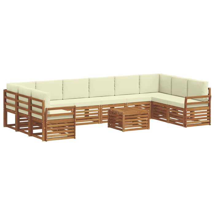 Seturi de canapele 11 pcs Natural și Crem Lemn Solid de Acacia - WALTI WALTI