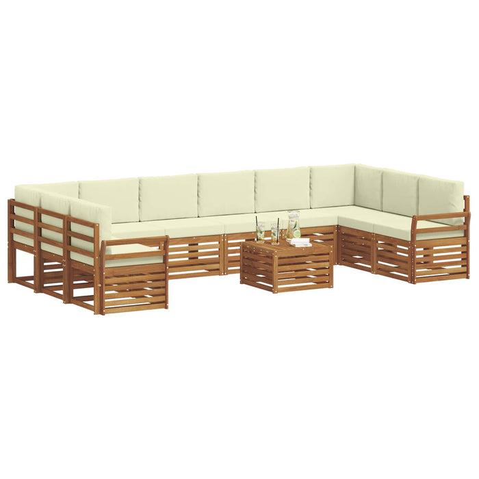 Seturi de canapele 11 pcs Natural și Crem Lemn Solid de Acacia - WALTI WALTI