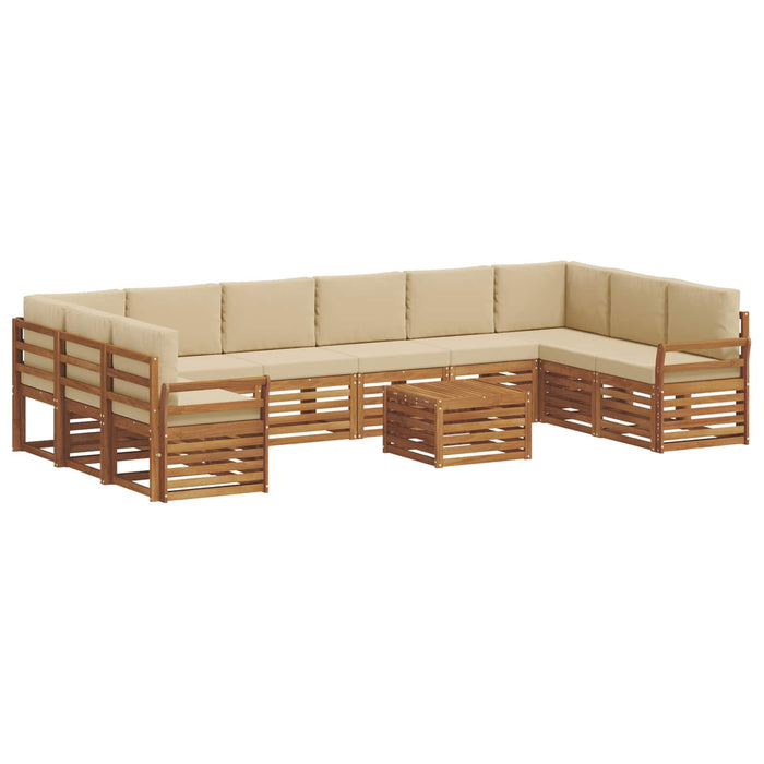 Seturi de canapele 11 pcs Natural și Bej Lemn Solid de Acacia - WALTI WALTI