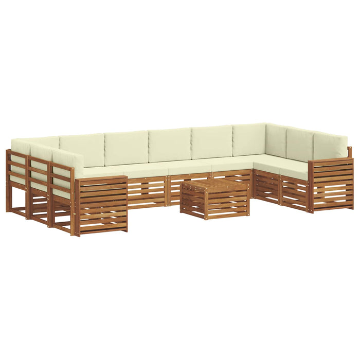 Seturi de canapele 11 pcs Natural și Crem Lemn Solid de Acacia - WALTI WALTI