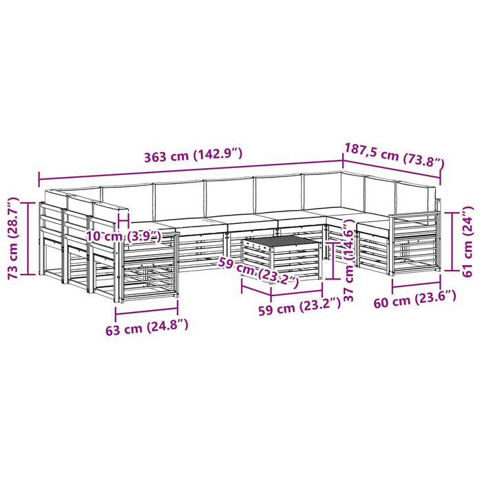 Seturi de canapele cu pernă 11 pcs Gri natural și deschis - WALTI WALTI