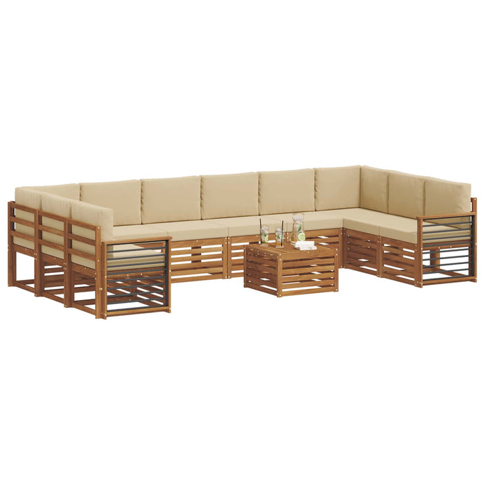 Seturi de canapele 11 pcs Natural și Bej Lemn Solid de Acacia - WALTI WALTI