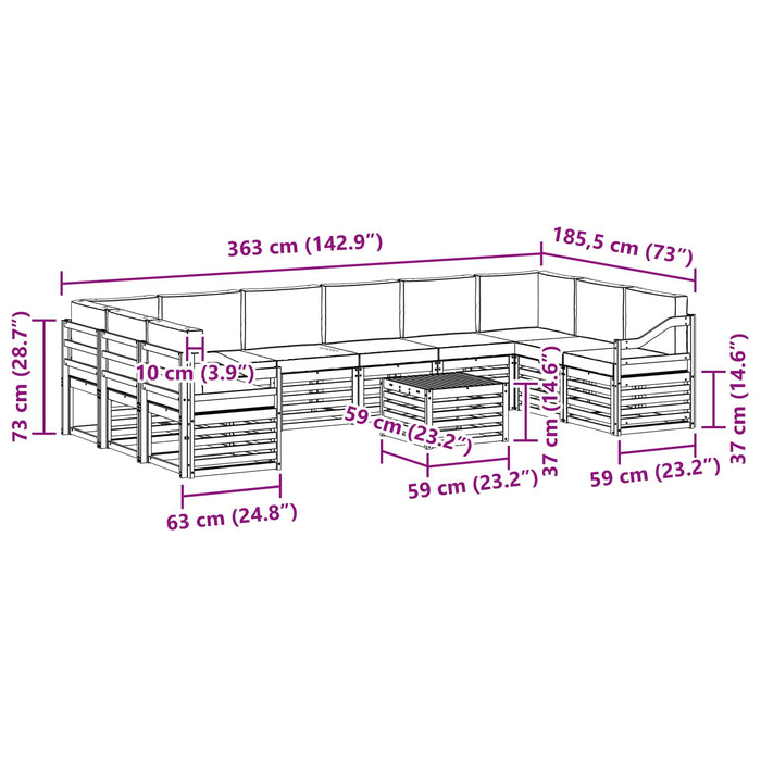 Seturi de canapele cu pernă 11 pcs Gri natural și deschis - WALTI WALTI