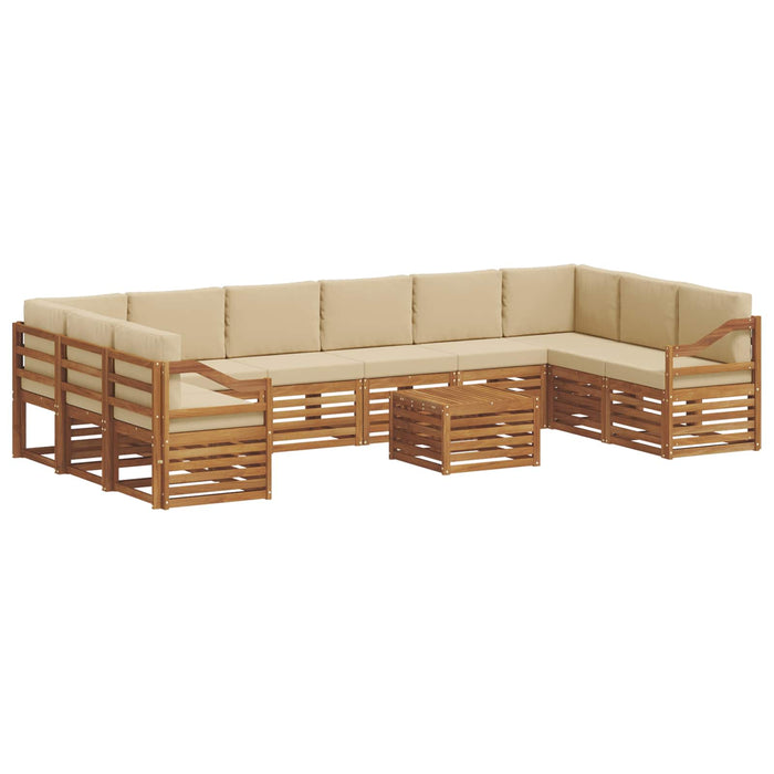Seturi de canapele 11 pcs Natural și Bej Lemn Solid de Acacia - WALTI WALTI