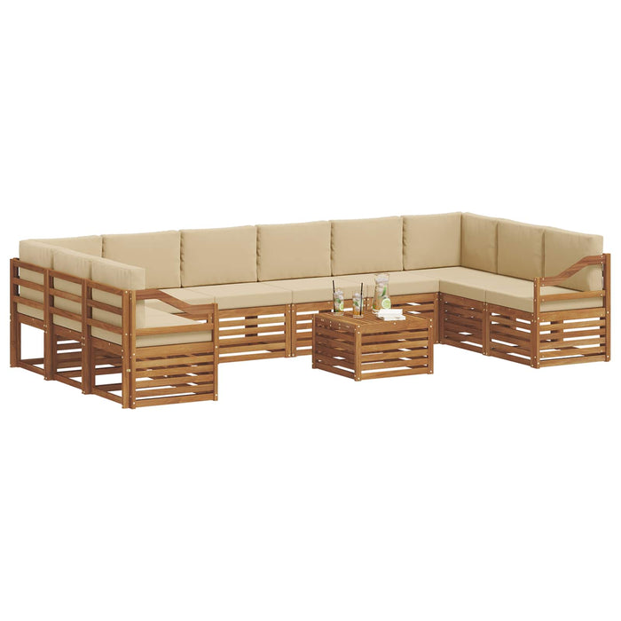 Seturi de canapele 11 pcs Natural și Bej Lemn Solid de Acacia - WALTI WALTI