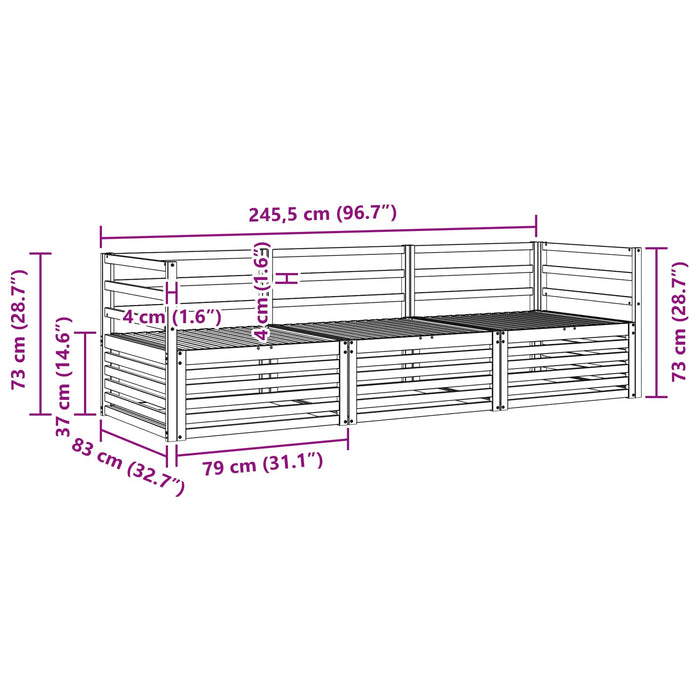 Set de canapele de exterior 3 pcs natural - WALTI WALTI