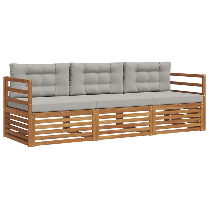 Set de canapele de exterior 3 pcs Gri natural și deschis - WALTI WALTI