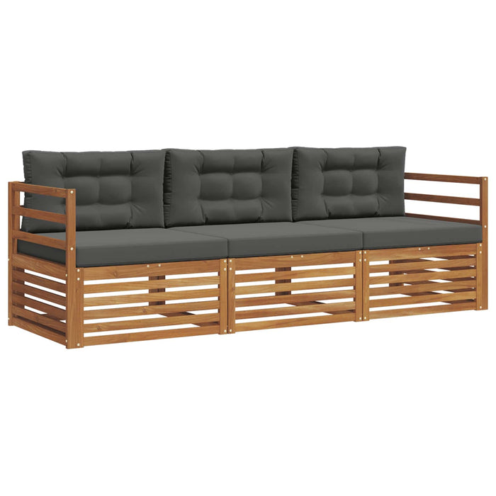 Set de canapele de exterior cu pernă 3 pcs Natural și Antracit WALTI