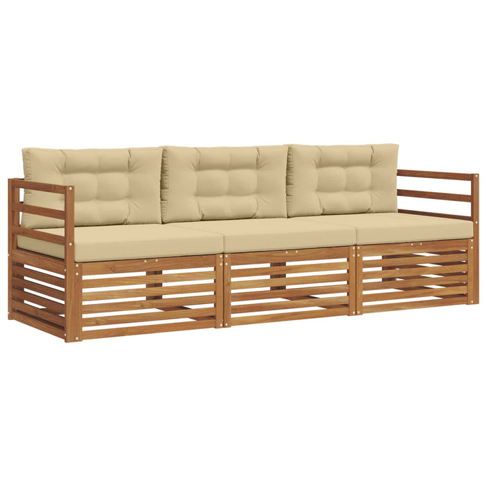 Set de canapele de exterior cu pernă 3 pcs Natural și Bej - WALTI WALTI