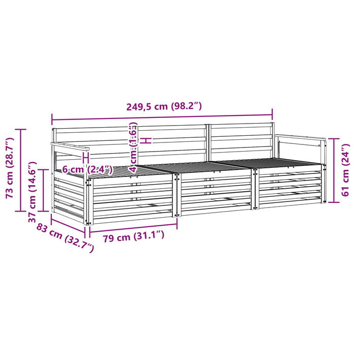 Set de canapele de exterior 3 pcs natural - WALTI WALTI