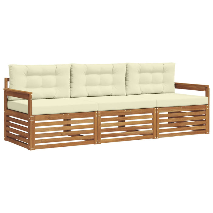 Set de canapele de exterior cu pernă 3 pcs Natural și Crem - WALTI WALTI