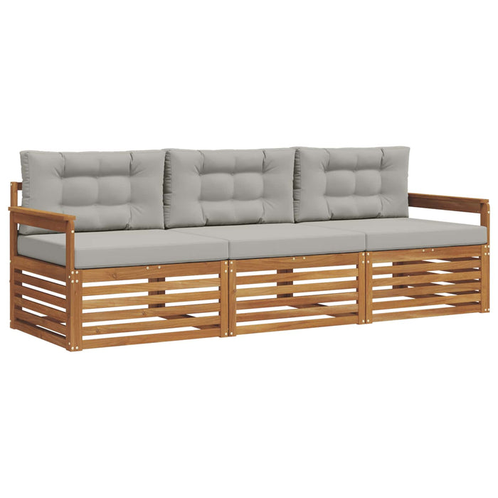 Set de canapele de exterior 3 pcs Gri natural și deschis - WALTI WALTI