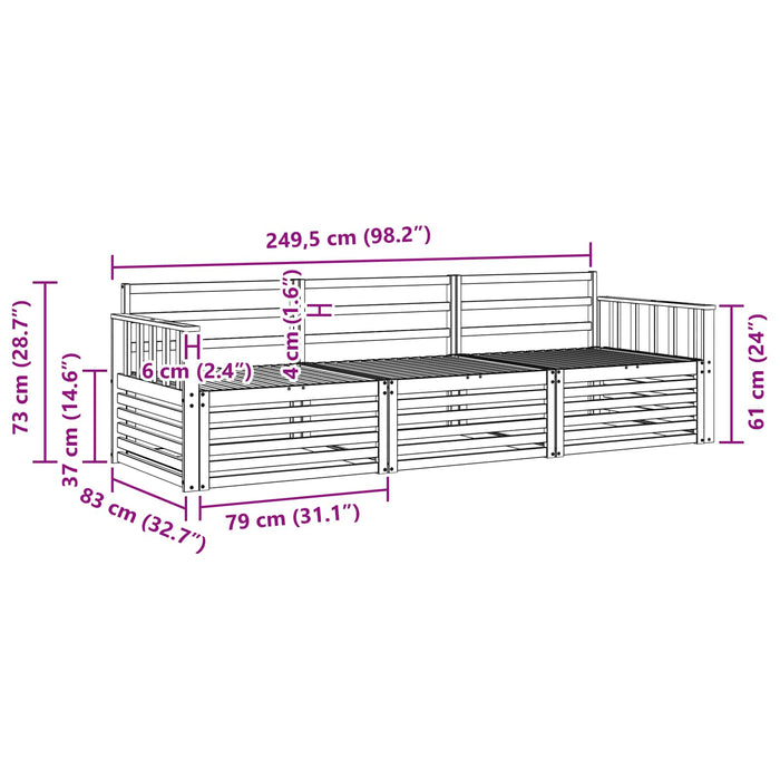 Set de canapele de exterior 3 pcs natural - WALTI WALTI