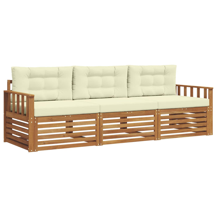 Set de canapele de exterior cu pernă 3 pcs Natural și Crem - WALTI WALTI