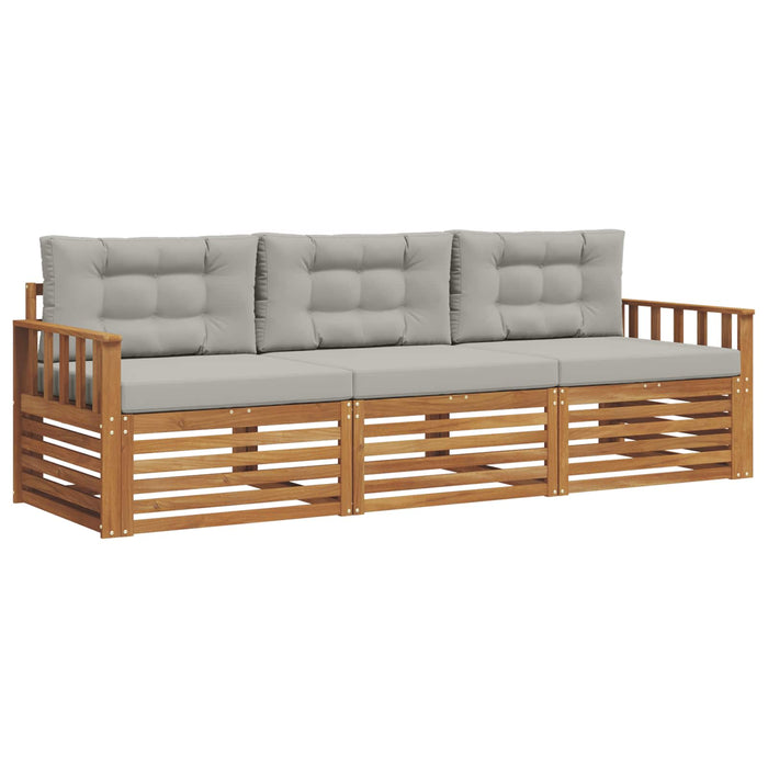 Set de canapele de exterior 3 pcs Gri natural și deschis - WALTI WALTI