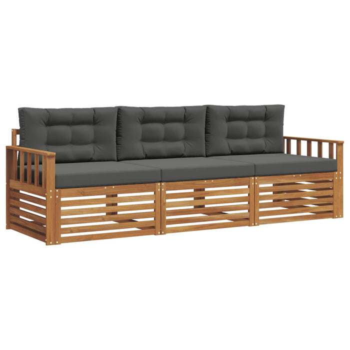 Set de canapele de exterior cu pernă 3 pcs Natural și Antracit WALTI