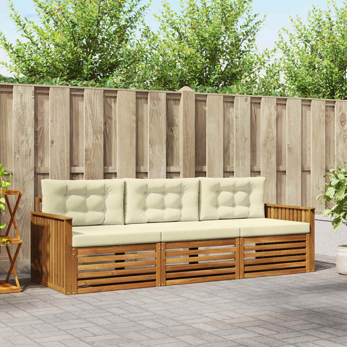 Set de canapele de exterior cu pernă 3 pcs Natural și Crem - WALTI WALTI