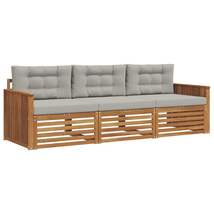Set de canapele de exterior 3 pcs Gri natural și deschis - WALTI WALTI
