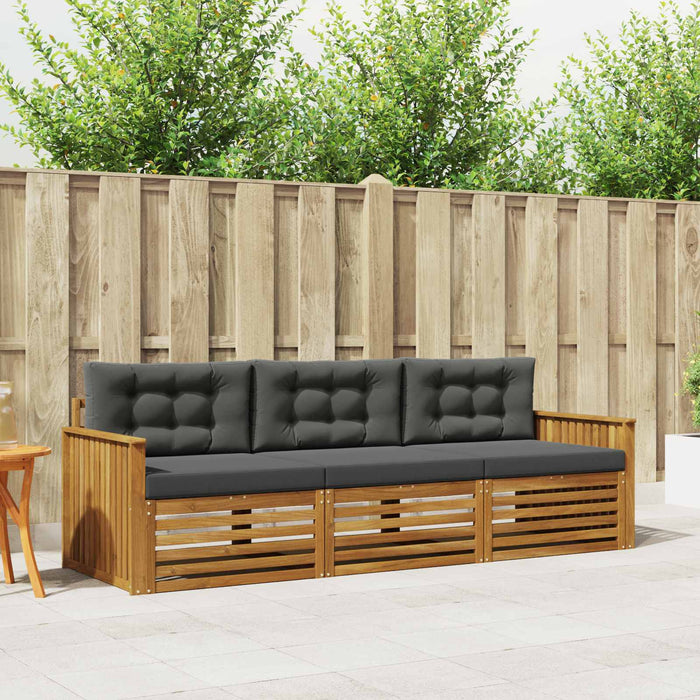 Set de canapele de exterior cu pernă 3 pcs Natural și Antracit WALTI