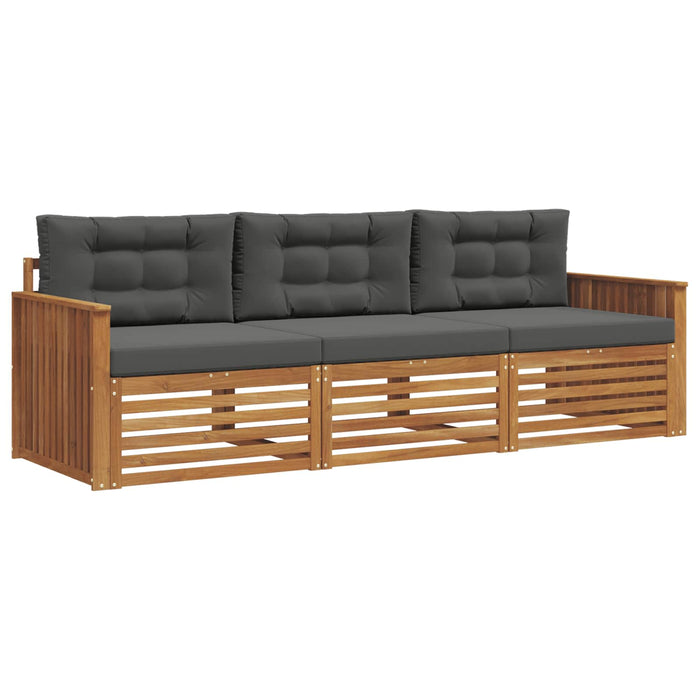 Set de canapele de exterior cu pernă 3 pcs Natural și Antracit WALTI